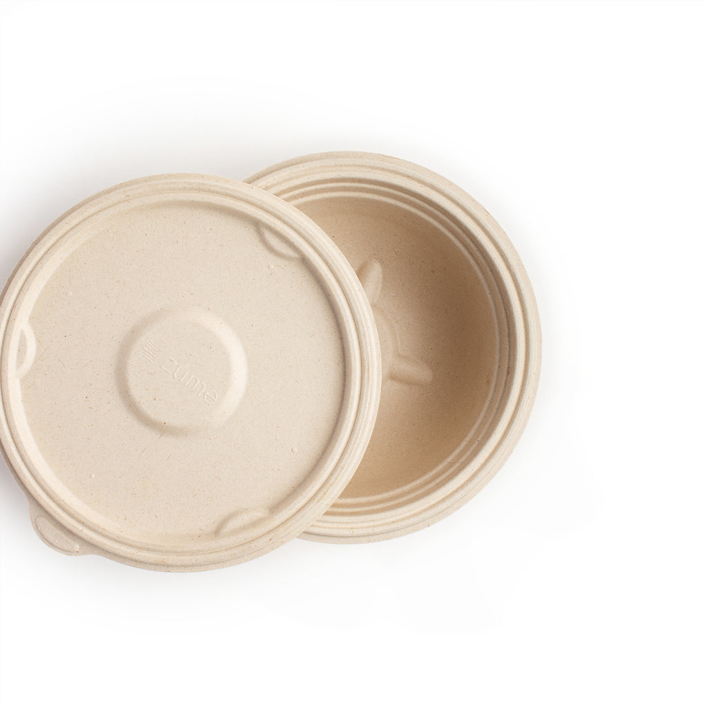 Anti-Leak Bagasse Bowl + Lid
